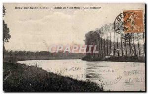 Old Postcard Bray sur Seine Old Path Mouy The island penancier