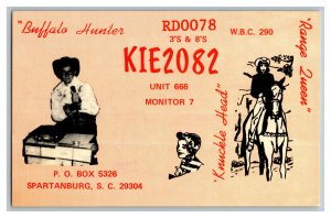 QSL Radio Card From Spartanburg S. C. South Carolina KIE2082