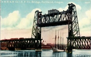 Postcard OR Portland Oregon Washington Railroad & Navigation Co Bridge ~1910 S65