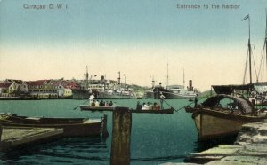 curacao, D.W.I., WILLEMSTAD, Entrance to the Harbor (1920s) Postcard