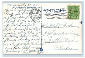 1935 Masonic Temple Street View Car Bloomington Indiana IN Vintage Postcard
