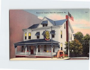 Postcard American Legion Post 123 Lansford Pennsylvania USA