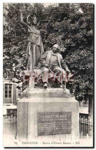 Postcard Old Tregastel Statue of Ernest Renan
