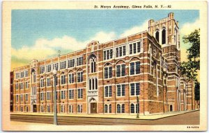 VINTAGE POSTCARD ST. MARY'S ACADEMY AT GLEN FALLS NEW YORK (tape on rear)