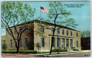 KANKAKEE, Illinois  IL    United States POST OFFICE  ca 1940s Linen  Postcard