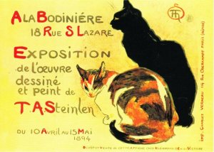 Two Cats by Theophile Steinlen Cat Painting Art Postcard #3