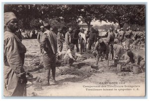 c1950's Campement Des Tivailleurs Senegalais Tivailleurs Faisant Postcard