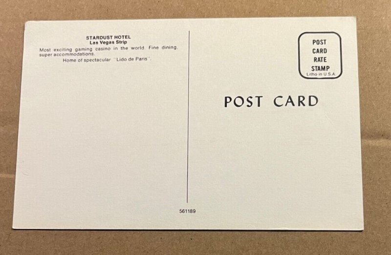UNUSED  POSTCARD - STARDUST HOTEL, LAS VEGAS, NEVADA