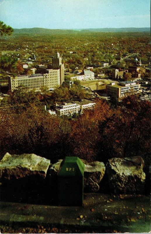 Looking E West Mountain Bath House Row Postcard PM Hot Springs National Park AR 