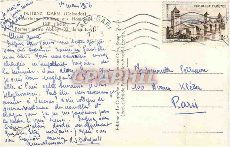 Postcard Moderne Caen (Calvados) Abbey aux Hommes (XIth Century)