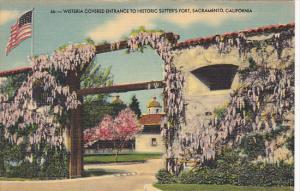 Wisteria Covered Entrance To Historic Sutter's Fort Sacramento California