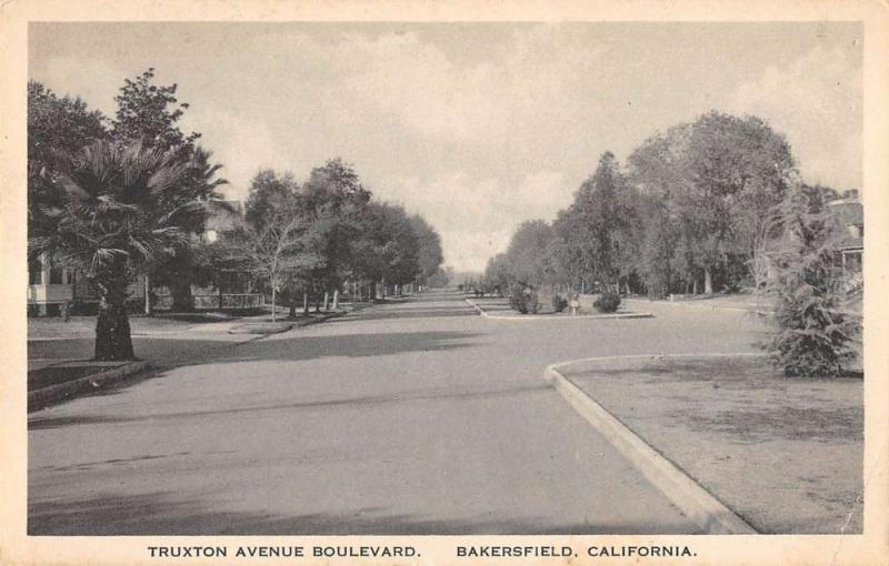 Bakersfield California birds eye view Truxton Avenue Blvd antique pc ZA440664