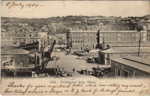 PC NEW ZEALAND, WELLINGTON FROM WHARF, Vintage Postcard (B41581)