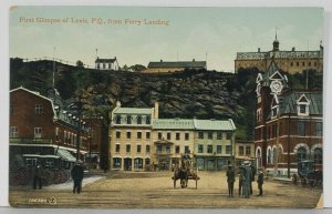 Canada, First Glimpse of Levis P.Q. from Ferry Landing with Hotel Postcard Q9