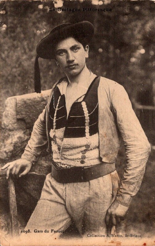 France Man Dressed In Traditional Costume 1909