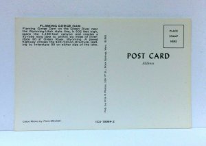 Flaming Gorge Dam Utah On Green River Postcard 