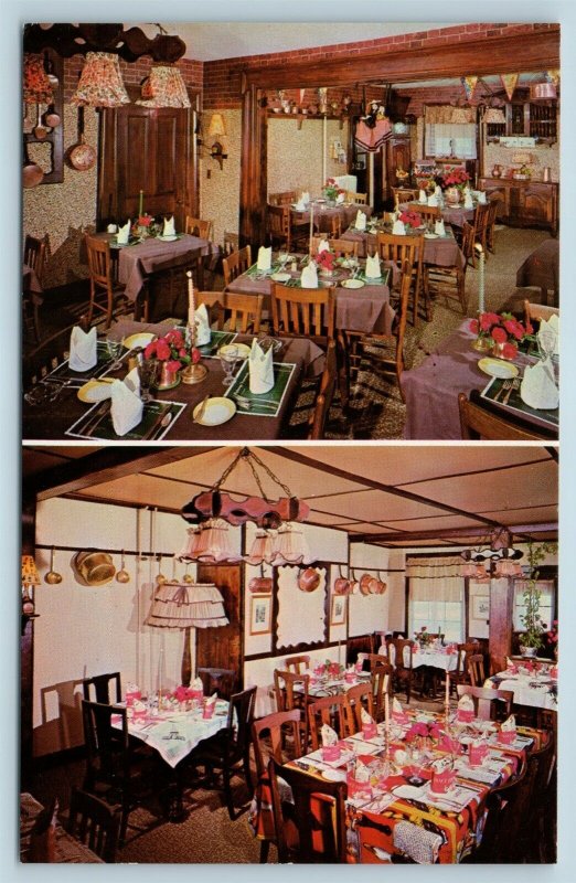 Postcard NJ Chester Auberge Provencale French Restaurant Francais Interior FO01