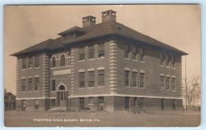 RPPC  FOUNTAIN, Colorado CO ~ FOUNTAIN HIGH SCHOOL El Paso County 1910s Postcard