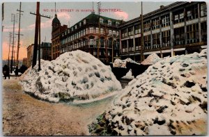 Mc Hill Street In Winter Montreal Canada Snow-Capped Street Postcard