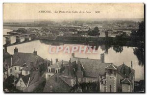 Old Postcard Bridges Amboise and Loire Valley