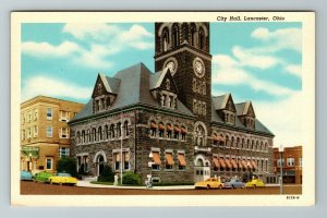 Lancaster OH- Ohio, City Hall, Outside View, Vintage Chrome Postcard 