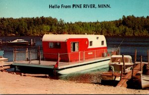 Minnesota Pine River Hello With Houseboat