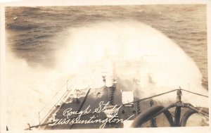 F93/ Ship RPPC Postcard U.S.S. Huntington Rough Stuff Sea c1920  5