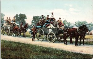 United States Soldiers Wagons Horses Military Men USA Unused Postcard H1