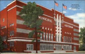 Augusta GA Municipal Auditorium Linen Postcard