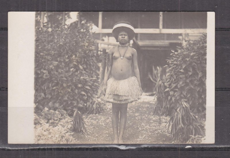 PAPUA NEW GUINEA, AUSTRALIA, Native Woman, c1920 real photo ppc.