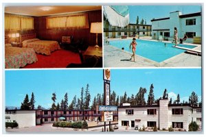 c1960's Ambassador Motor Inn West Yellowstone Montana MT Multiview Postcard