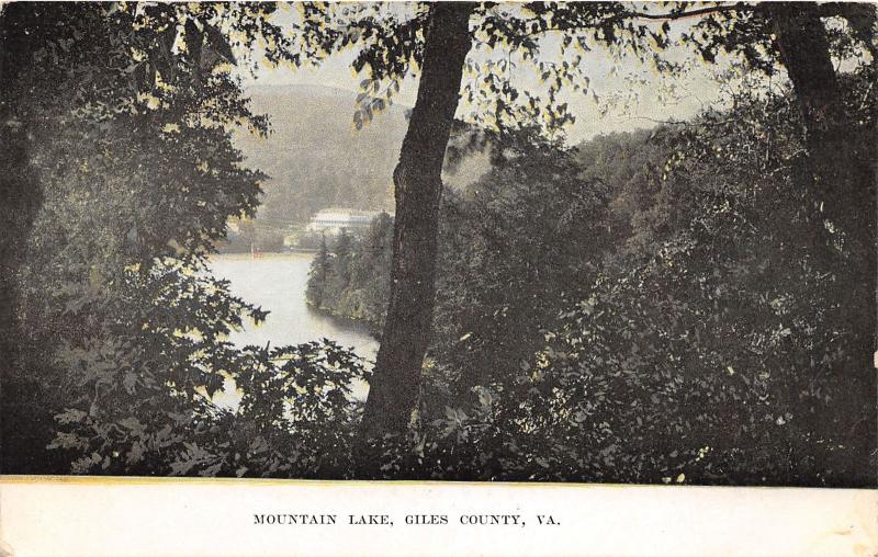 F4/ Giles County Virginia Postcard Mountain Lake Birdseye View