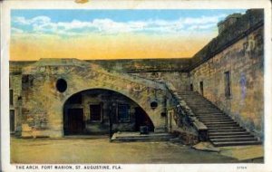 ST AUGUSTINE FL - interior arch at Fort Marion (Castillo de San Marcos), 1920s