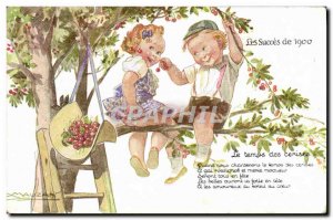 Old Postcard Fantasy Illustrator Child's 1900 success The time of cherries Ma...