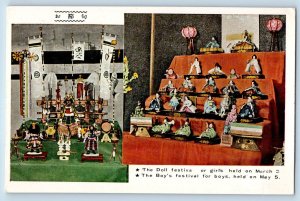 Japan Postcard Doll Festival Boys Festival c1950's Multiview Fukuda Card