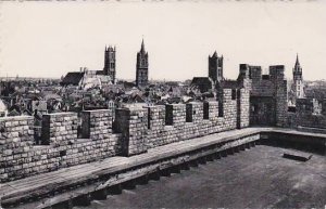 Belgium Gent Counts Castle Panorama Seen From The Keep's Platform