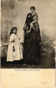 PC CPA EGYPT, TYPES AND SCENES, FEMME ARABE ET SES ENFANTS, (b9223)