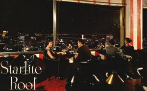 Vintage Postcard Starlite Roof Night View Sir Francis Drake Hotel San Francisco