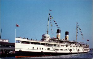 Postcard ON Toronto Steamer Cayuga Last Cruise Vessel on Lake Ontario 1950s J10