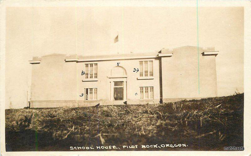 1920s School House Pilot Rock Oregon RPPC Real photo Umatilla 11874
