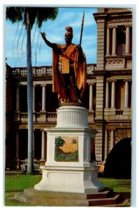 1966 Statue of King Kamehameha Honolulu Hawaii HI Vintage Posted Postcard