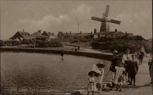 Littlehampton West Sussex lake Windmill Children c1910 Vintage Postcard