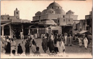 Tunisia Tunis Mosquée Sidi M' Harez et la Place Bab-Souika Vintage Postcard C158