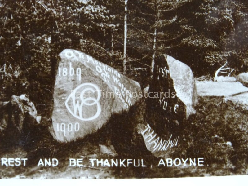 Scotland ABOYNE Rest and be Thankful - Old RP Postcard by Valentine 44791