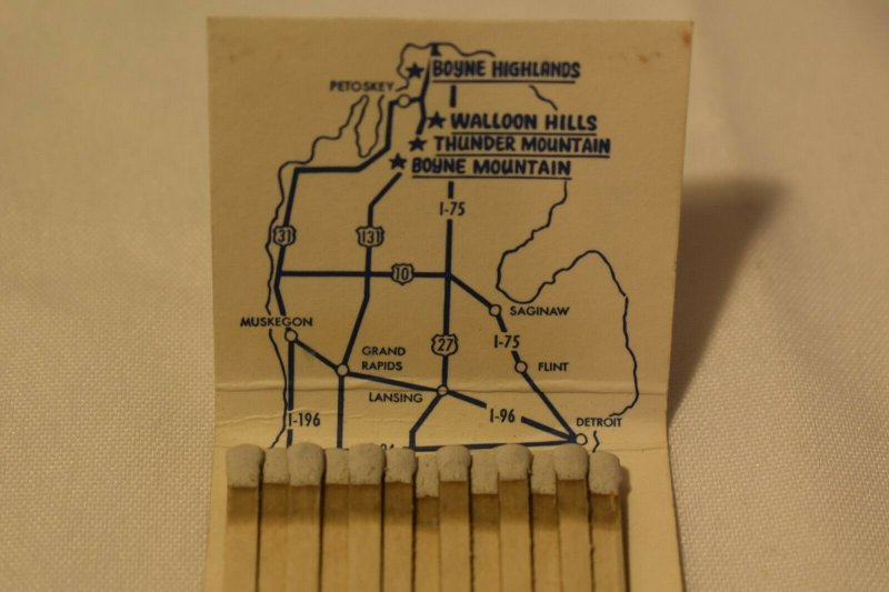 Ski and Golf Boyne Country Michigan Map 30 Strike Matchbook