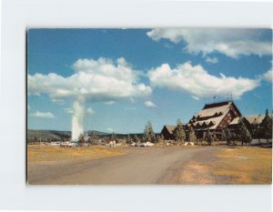 Postcard Old Faithful Inn, Yellowstone Park's Picturesque Hotel, Wyoming