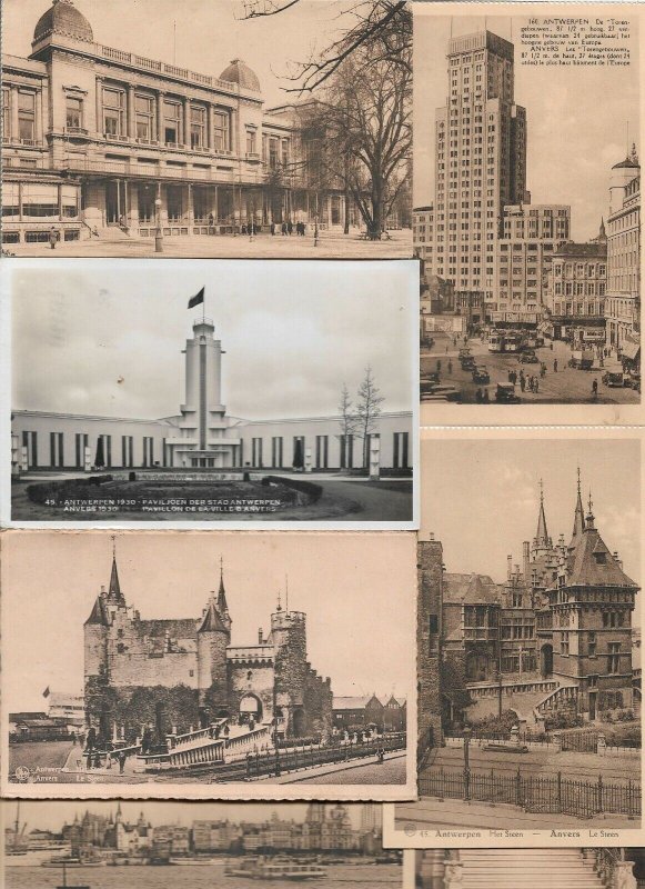 Belgium - Anvers Antwerp Postcard Lot of 22 RPPC and Printed 01.04 