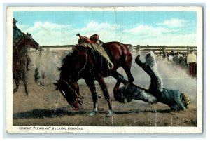 1937 Cowboy Leaving Horse, Cheyenne Wyoming WY Vintage Posted Postcard