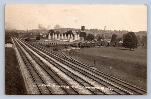 J87/ East Palestine Ohio RPPC Postcard c1910 Railroad Pottery Factory Kiln 867