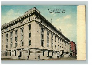 1907-15 Postcard U.S. Custom House San Francisco CA Side Walk Horse & Buggy 